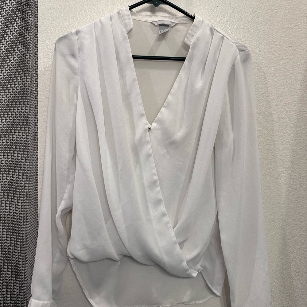 White lined blouse